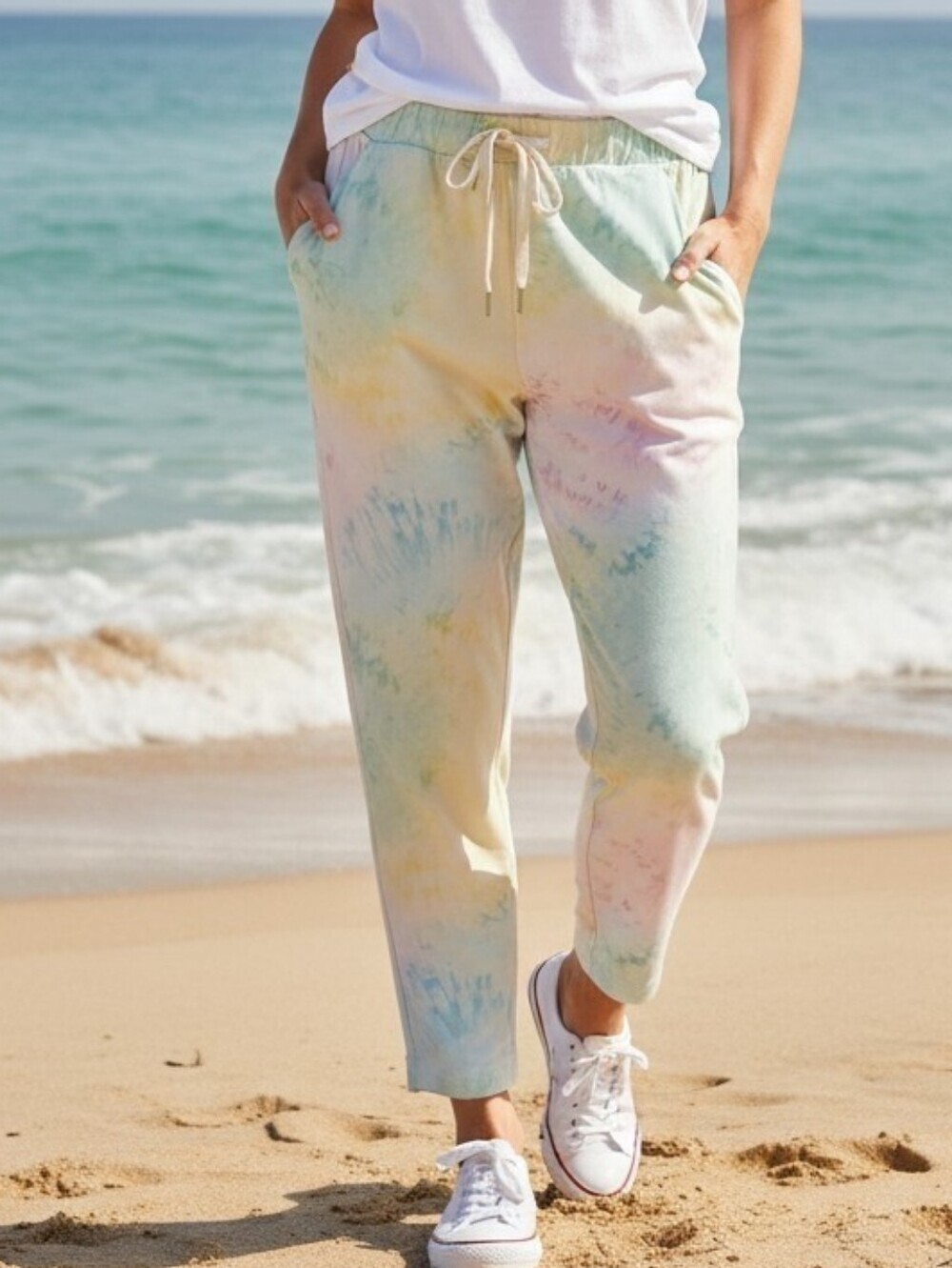 Scorpion Sol - NWOT Casual Tye Dye Leggings, Pockets, Drawstring, Elastic Waist